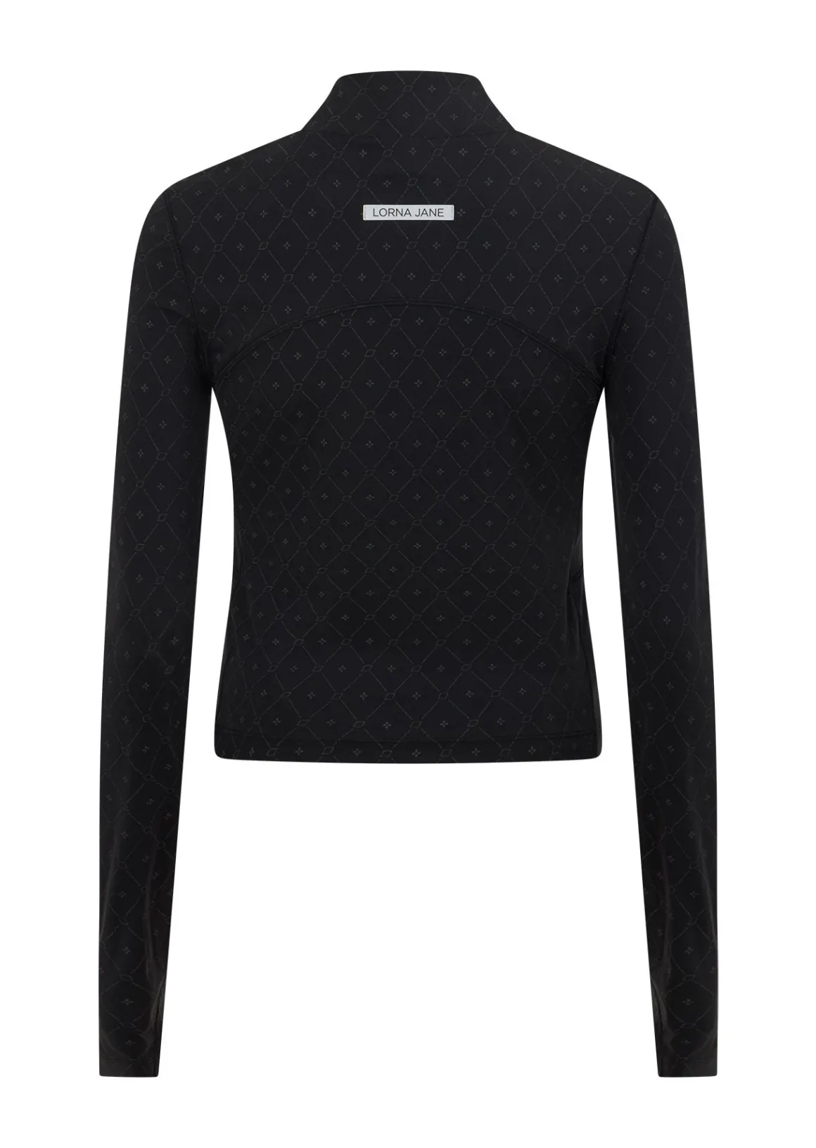 Lorna Jane High Definition Reflective 1/2 Zip Long Sleeve Top BlackReflectiveMonogramPrint Best