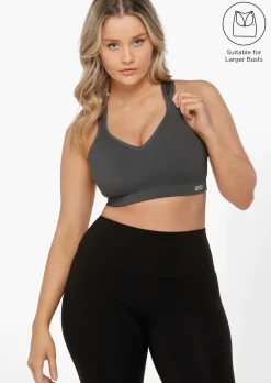 Lorna Jane Hold And Mould Sports Bra Titanium Discount