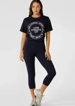 Lorna Jane Iconic Heritage Relaxed T-Shirt FrenchNavy Clearance