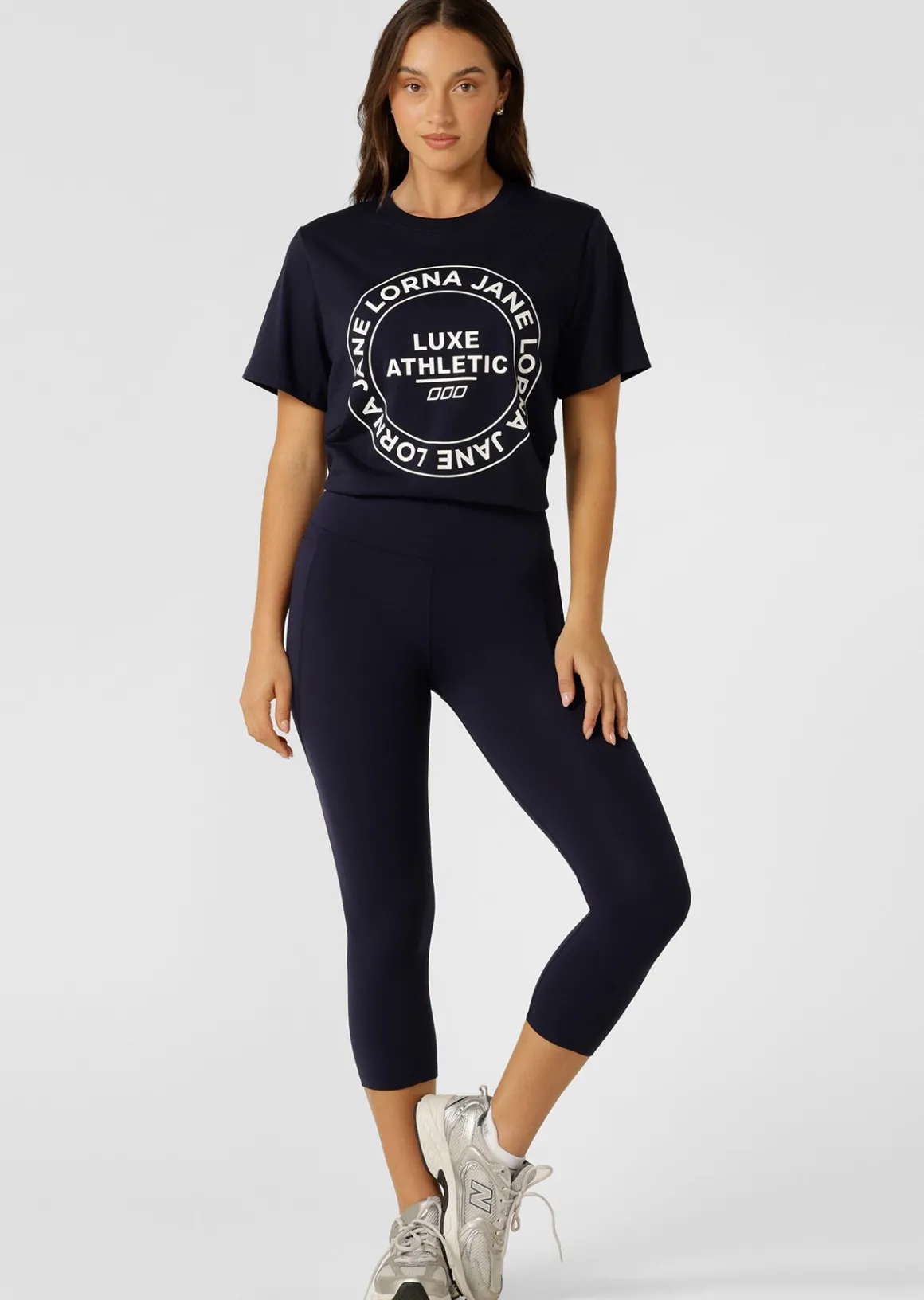 Lorna Jane Iconic Heritage Relaxed T-Shirt FrenchNavy Clearance