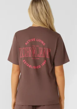 Lorna Jane Iconic Weekender Relaxed T-Shirt Stone Online