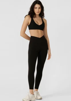 Lorna Jane Inspire Wrap Waist Ankle Biter Leggings Black Discount