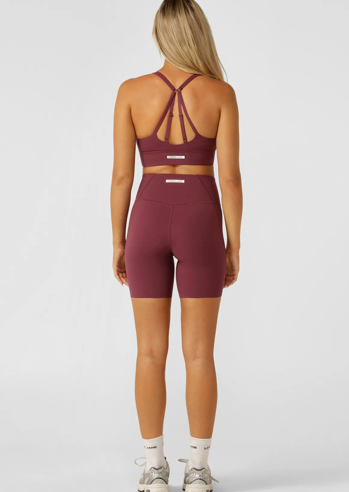 Lorna Jane Inspire Wrap Waist 16cm Bike Shorts Mulberry Sale