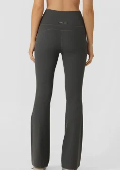 Lorna Jane Irresistible Hi Fold Rib Flared Leggings Titanium Clearance
