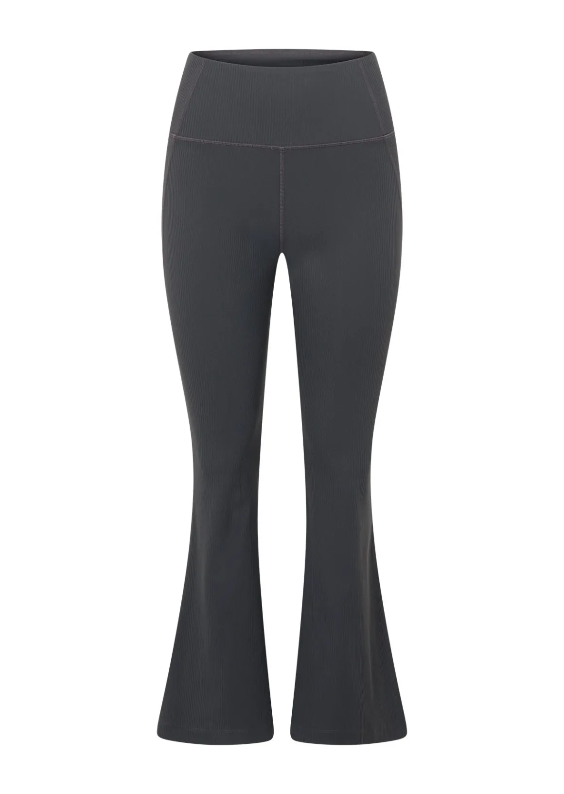 Lorna Jane Irresistible Hi Fold Rib Flared Leggings Titanium Clearance