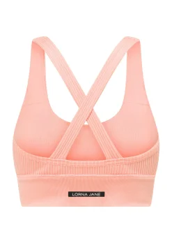 Lorna Jane It Girl Wide Rib Seamless Sports Bra WashedPeach Best