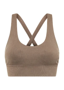 Lorna Jane It Girl Wide Rib Seamless Sports Bra WashedBone Clearance