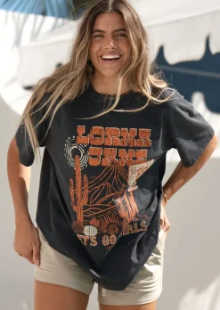 Lorna Jane Let's Go Girls Boyfriend T-Shirt WashedBlack Hot