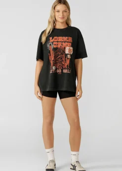 Lorna Jane Let's Go Girls Boyfriend T-Shirt WashedBlack Hot