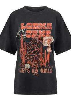 Lorna Jane Let's Go Girls Boyfriend T-Shirt WashedBlack Hot