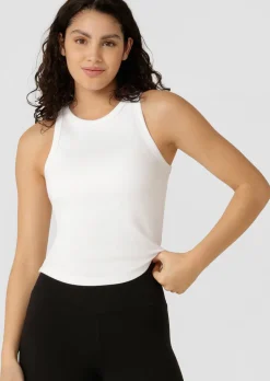 Lorna Jane LJ Basics Rib Tank White Discount