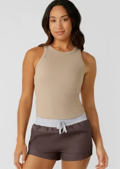 Lorna Jane LJ Basics Rib Tank Latte Discount