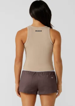 Lorna Jane LJ Basics Rib Tank Latte Discount
