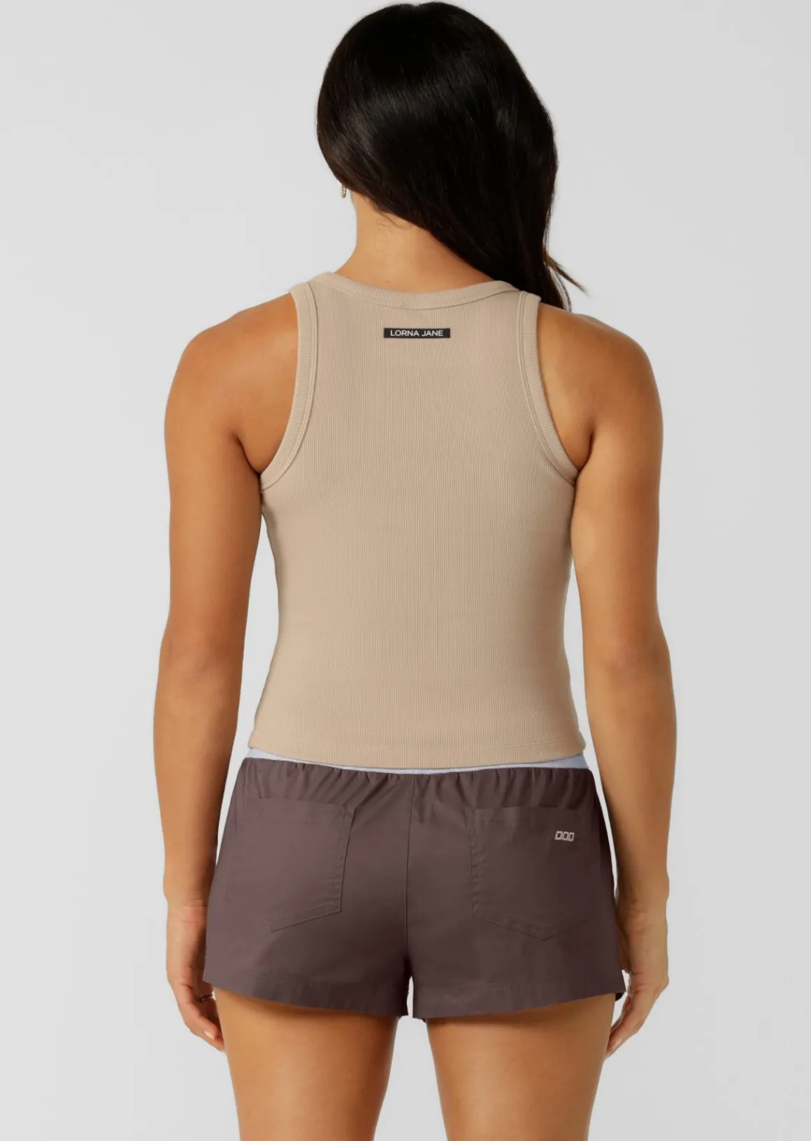 Lorna Jane LJ Basics Rib Tank Latte Discount
