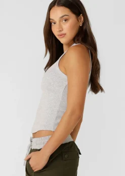 Lorna Jane LJ Basics Rib Tank LightGreyMarl New