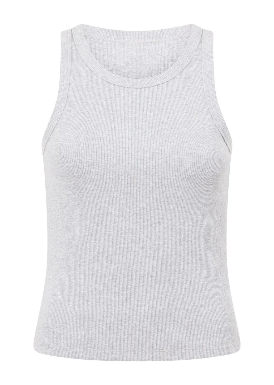 Lorna Jane LJ Basics Rib Tank LightGreyMarl New