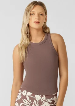 Lorna Jane LJ Basics Rib Tank Stone Best