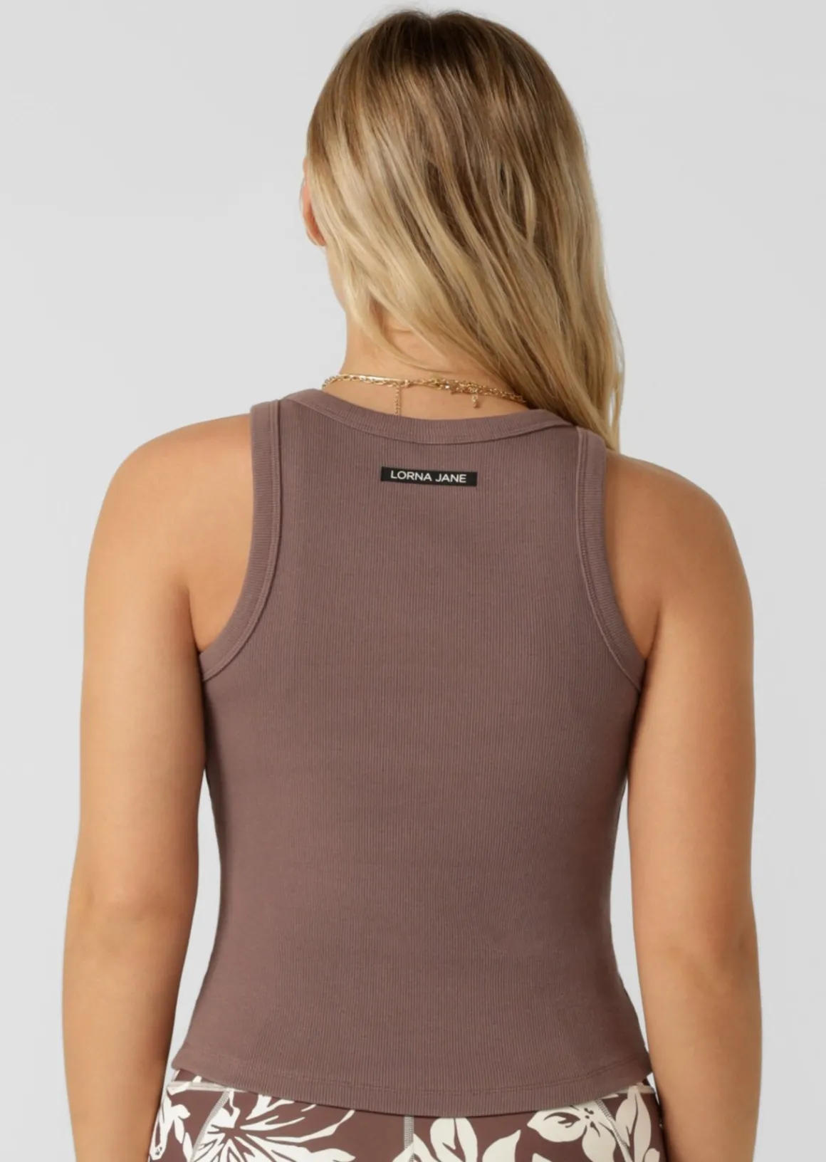 Lorna Jane LJ Basics Rib Tank Stone Best