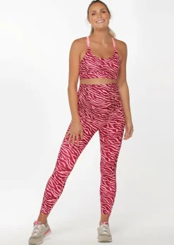 Lorna Jane LJ Maternity Ankle Biter Leggings BrightZebraPrint Outlet