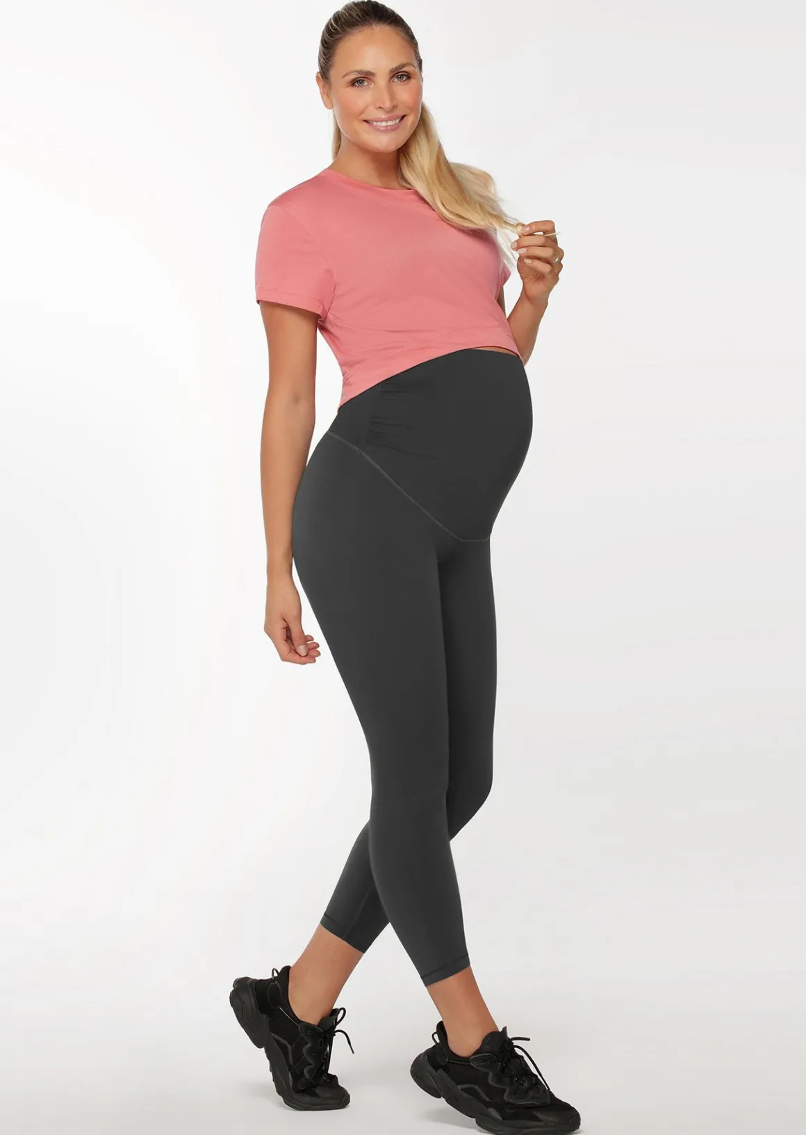 Lorna Jane LJ Maternity Cropped Bump Active Tee QuartzPink Sale