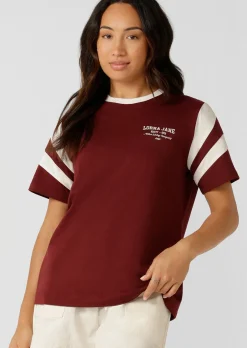 Lorna Jane LJ Track T-Shirt Merlot Best