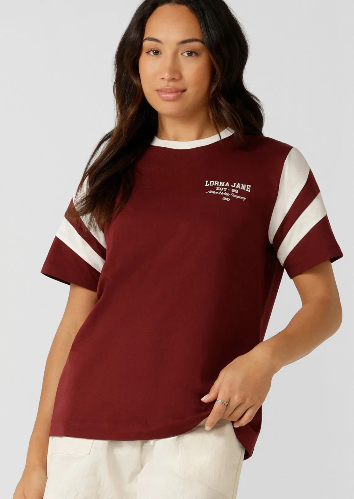 Lorna Jane LJ Track T-Shirt Merlot Best