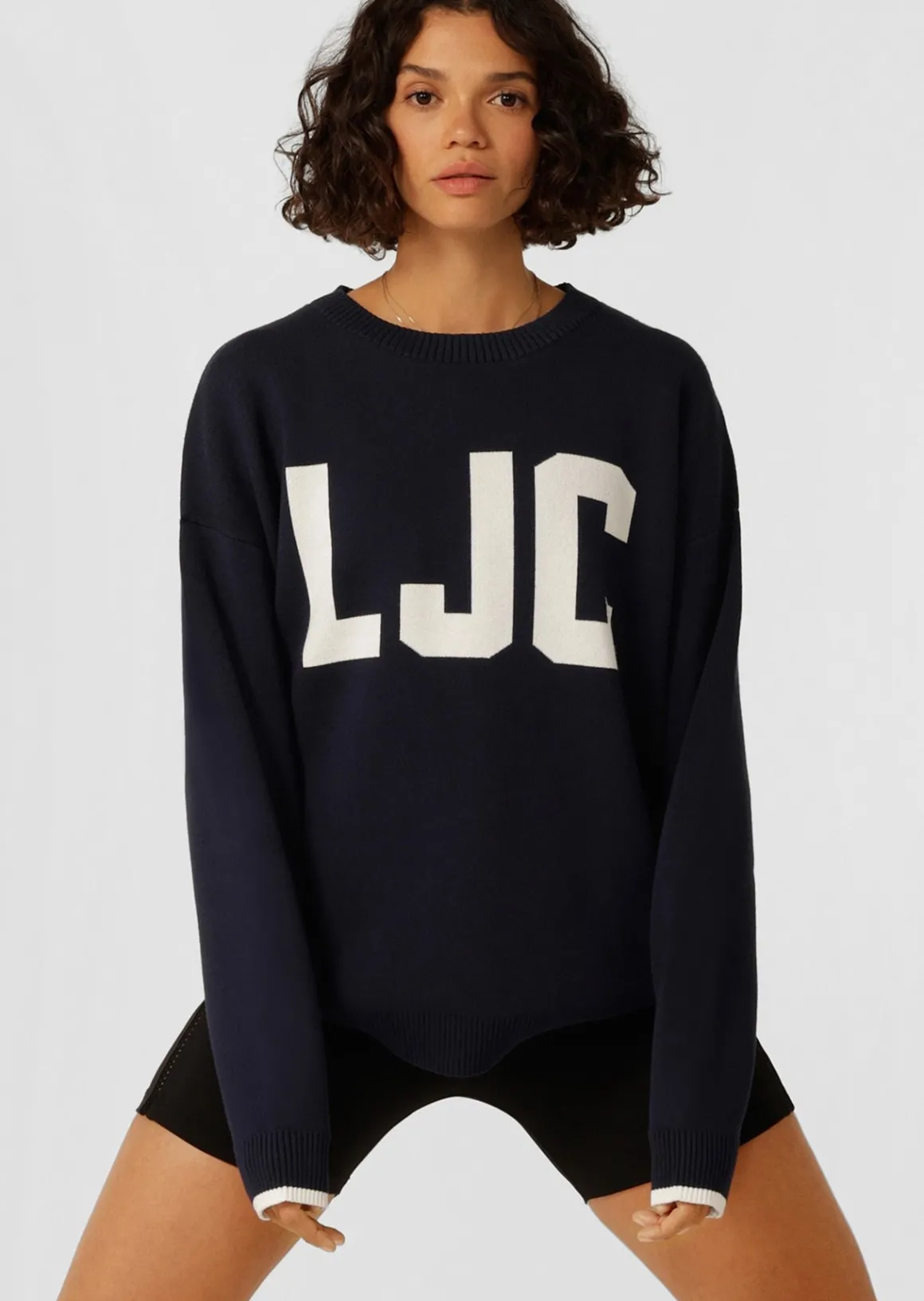 Lorna Jane LJC Classic Knit Jumper Navy Clearance