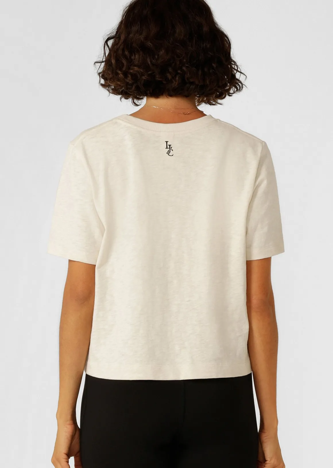 Lorna Jane LJC Heritage Textured T-Shirt Cream Outlet