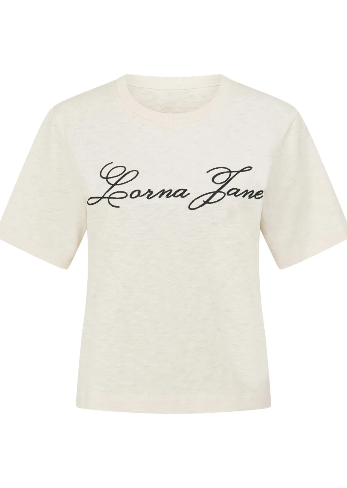 Lorna Jane LJC Heritage Textured T-Shirt Cream Outlet