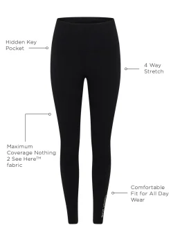 Lorna Jane Lotus Ankle Biter Leggings Black Hot