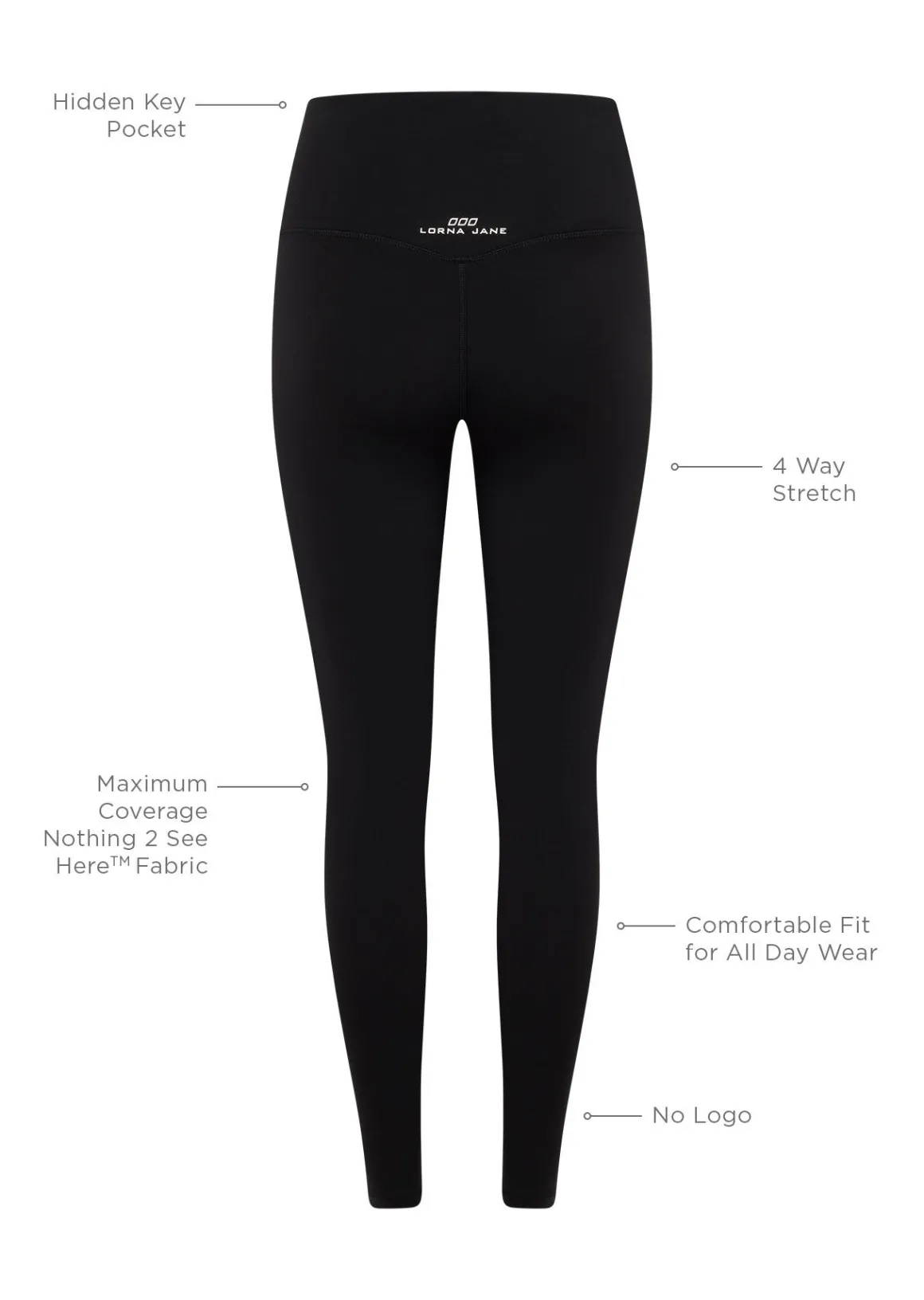 Lorna Jane Lotus Classic Ankle Biter Leggings Black Sale