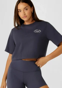 Lorna Jane Lotus Limited Edition Cropped Tee AshBlue Sale