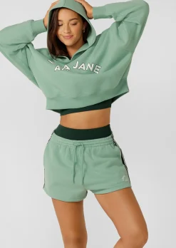 Lorna Jane Lotus Limited Edition Cropped Hoodie GreenJuice Best