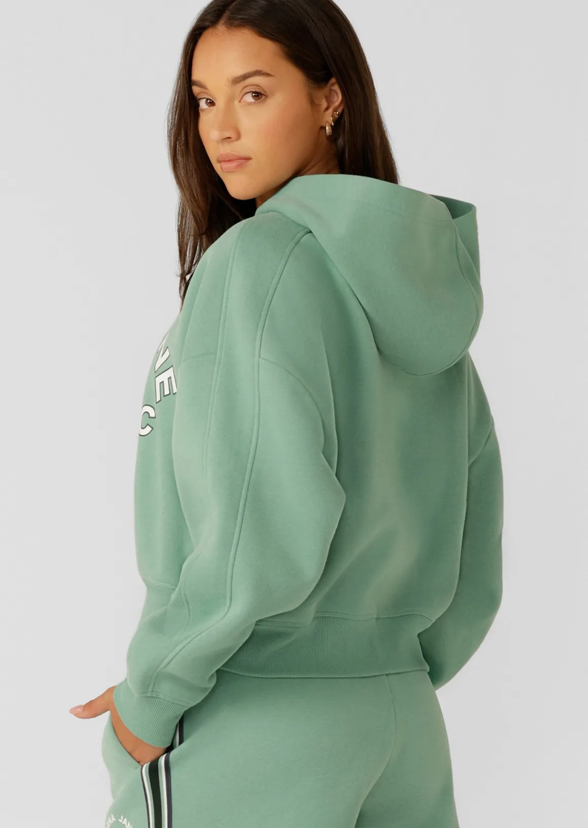 Lorna Jane Lotus Limited Edition Cropped Hoodie GreenJuice Best