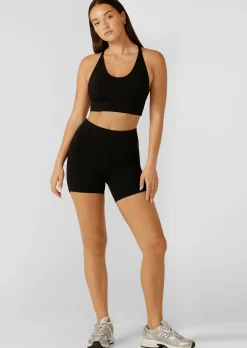 Lorna Jane Lotus Limited Edition No Chafe 12cm Bike Shorts Black Clearance
