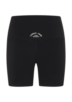 Lorna Jane Lotus Limited Edition No Chafe 12cm Bike Shorts Black Clearance