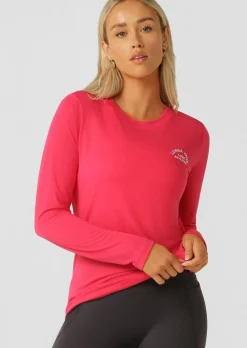 Lorna Jane Lotus Long Sleeve Top NeonRaspberry Clearance