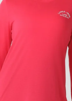 Lorna Jane Lotus Long Sleeve Top NeonRaspberry Clearance