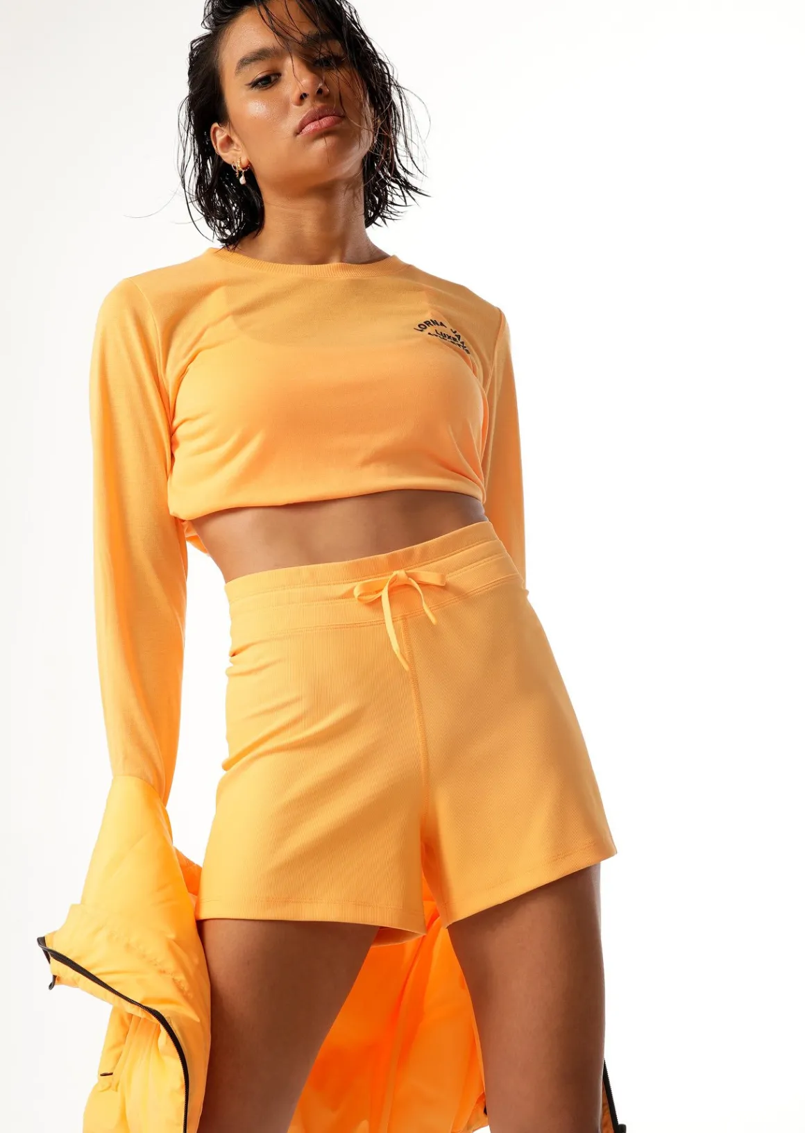 Lorna Jane Lotus Long Sleeve Top MangoSorbet Hot