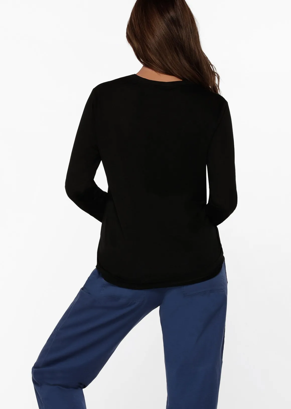Lorna Jane Lotus Long Sleeve Top Black New