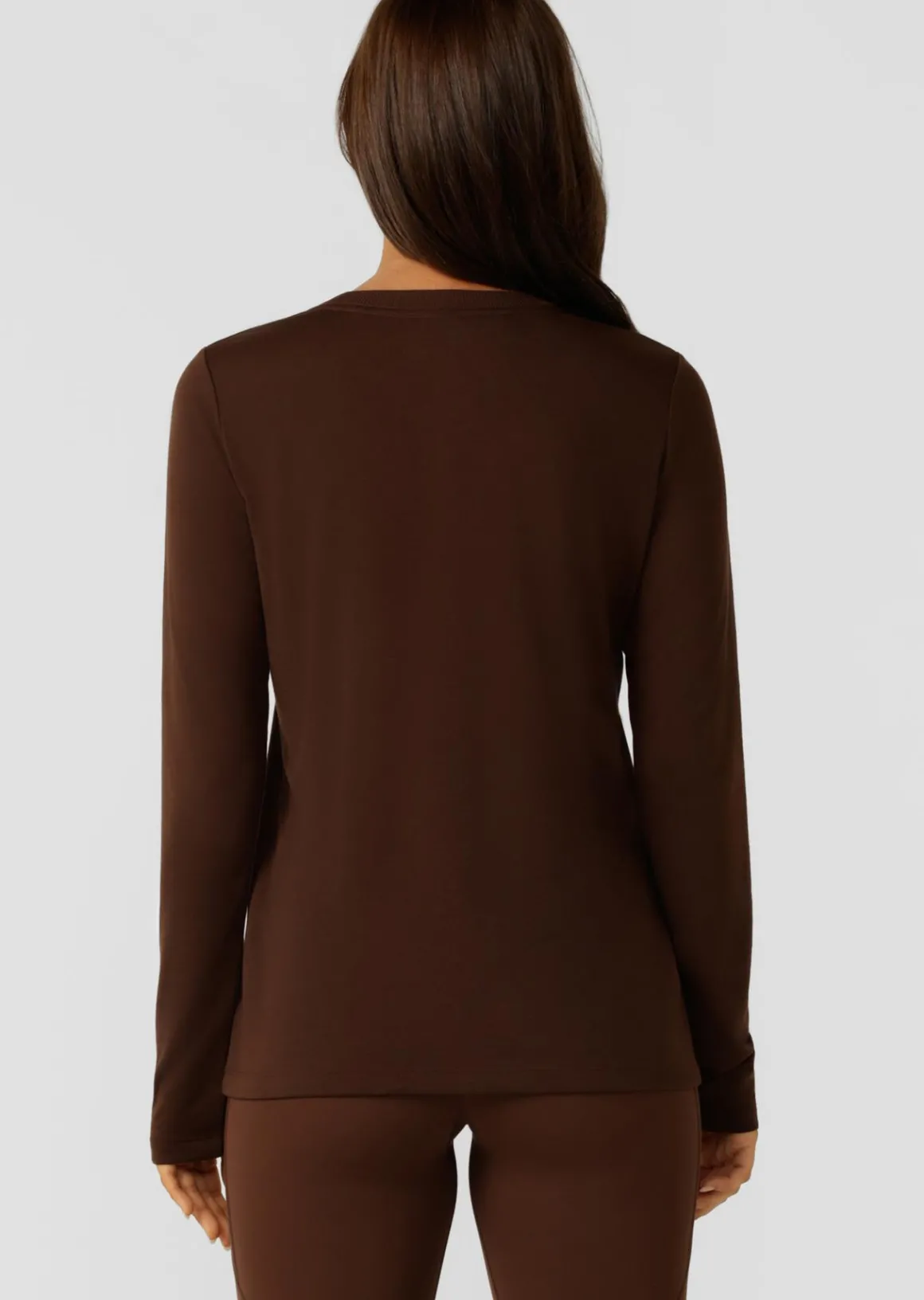 Lorna Jane Lotus Long Sleeve Top Espresso Hot