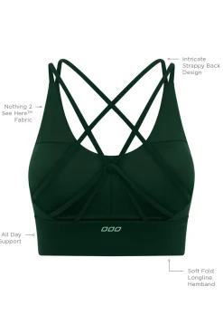 Lorna Jane Lotus Longline Sports Bra DarkGreen