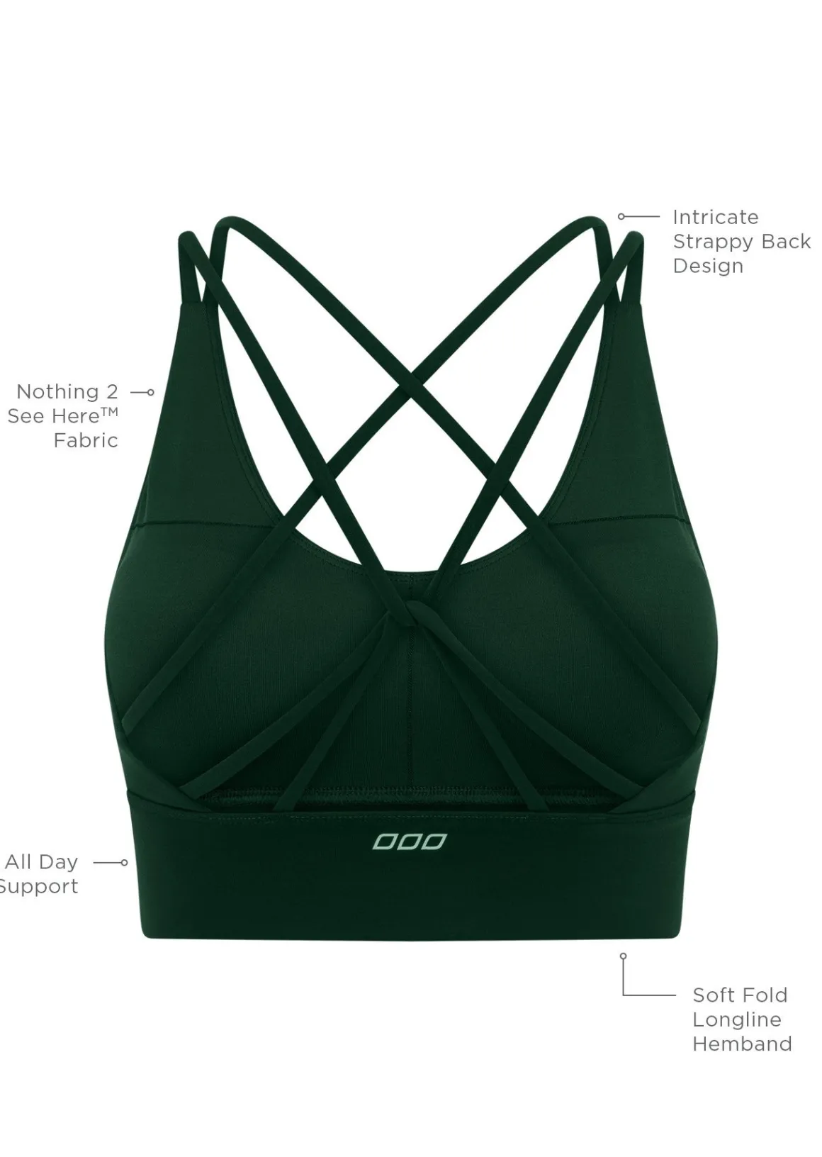 Lorna Jane Lotus Longline Sports Bra DarkGreen