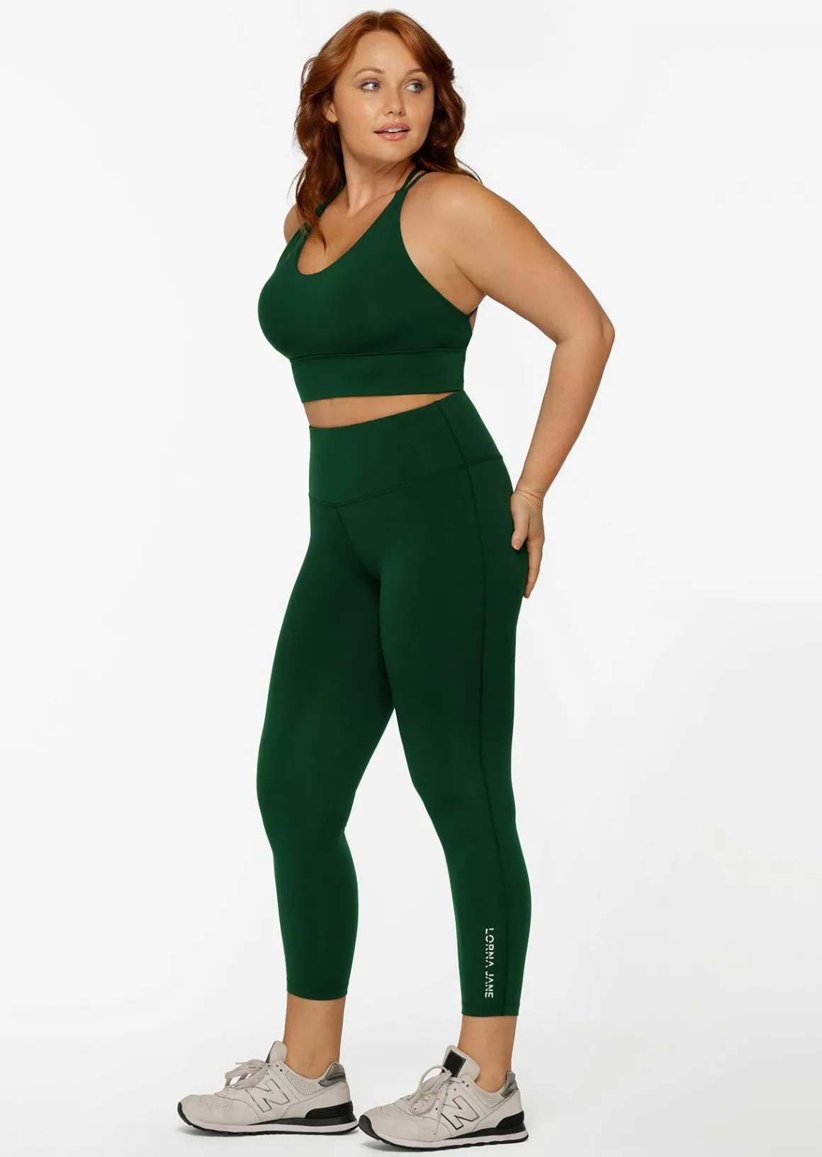 Lorna Jane Lotus Longline Sports Bra DarkGreen