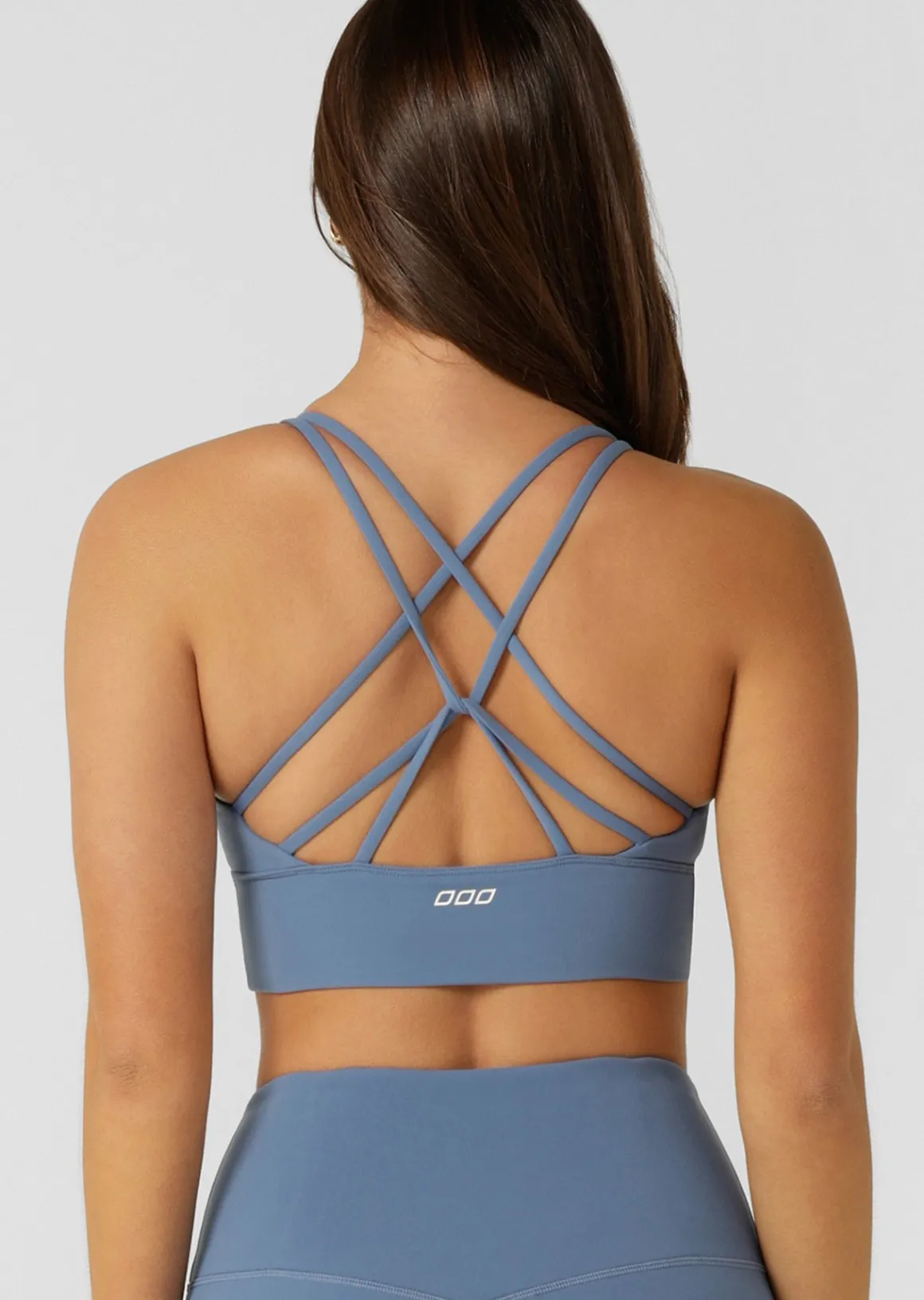 Lorna Jane Lotus Longline Sports Bra MoonlightBlue Clearance