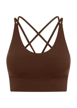 Lorna Jane Lotus Longline Sports Bra Espresso Clearance