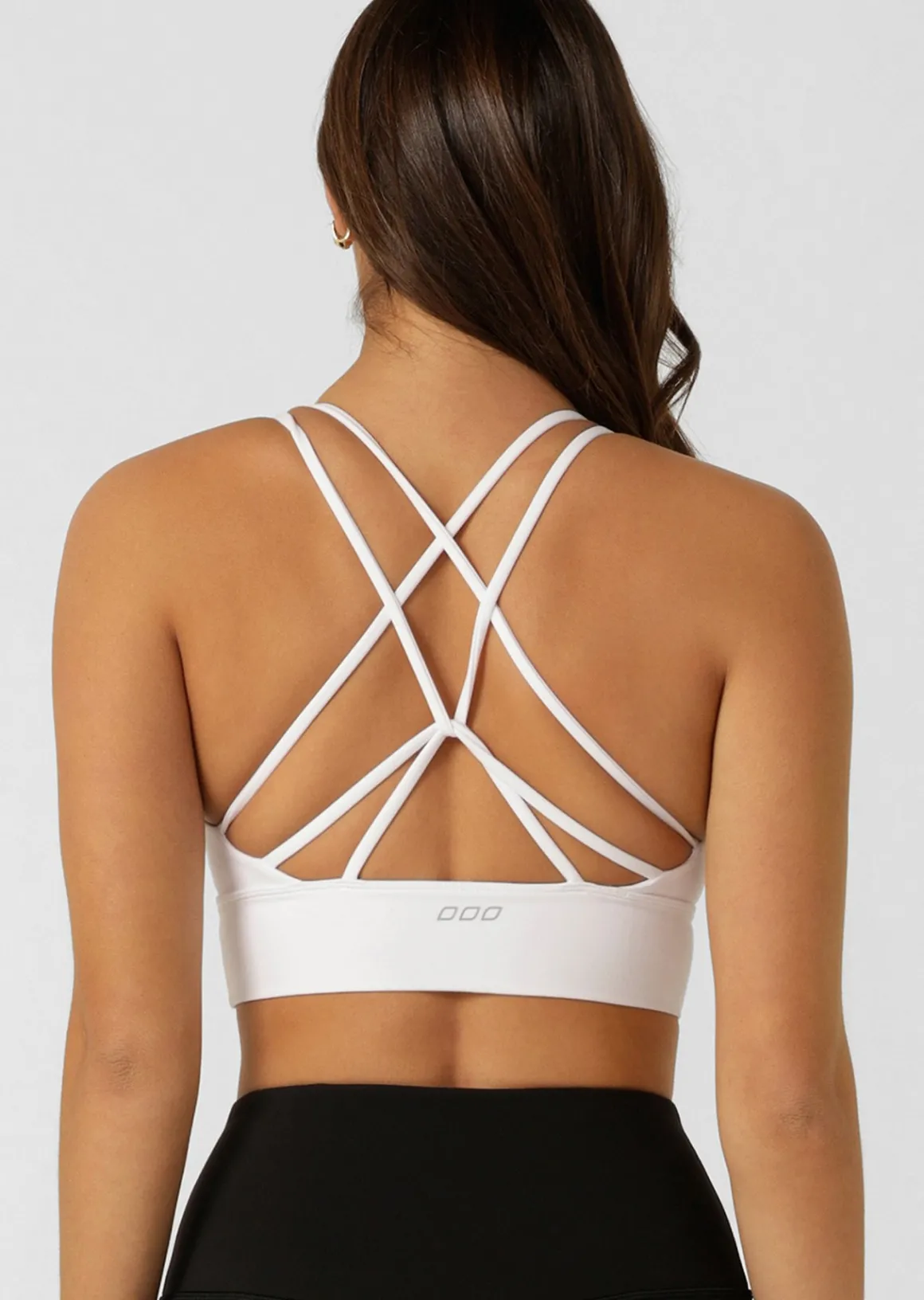 Lorna Jane Lotus Longline Sports Bra White Hot