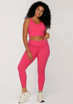 Lorna Jane Lotus Longline Sports Bra NeonRaspberry Hot