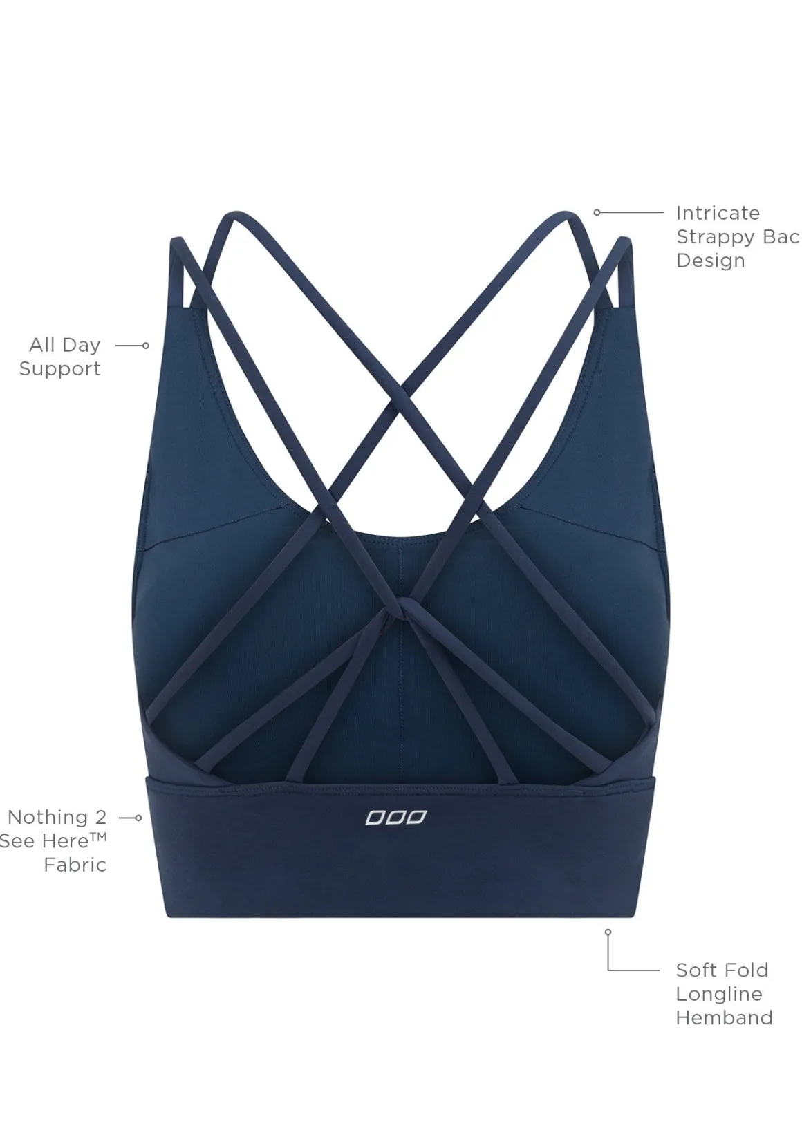 Lorna Jane Lotus Longline Sports Bra NightTimeBlue Sale