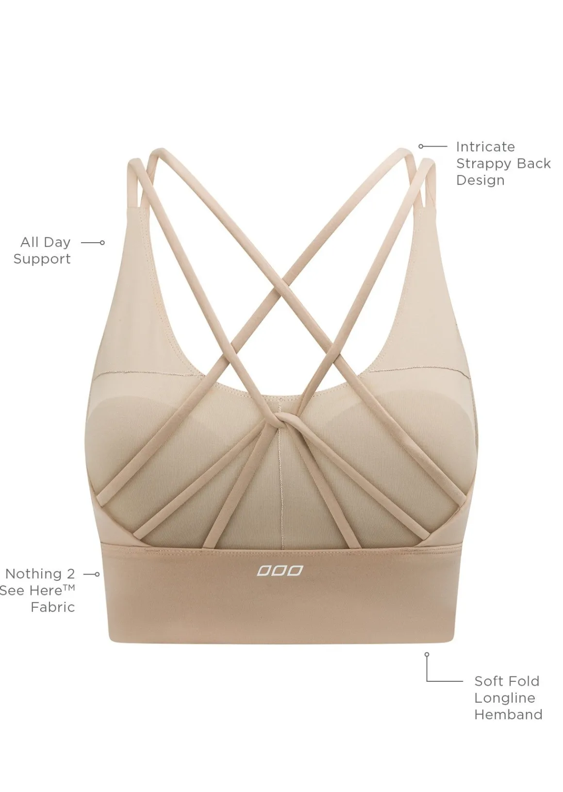Lorna Jane Lotus Longline Sports Bra DarkOffWhite Hot